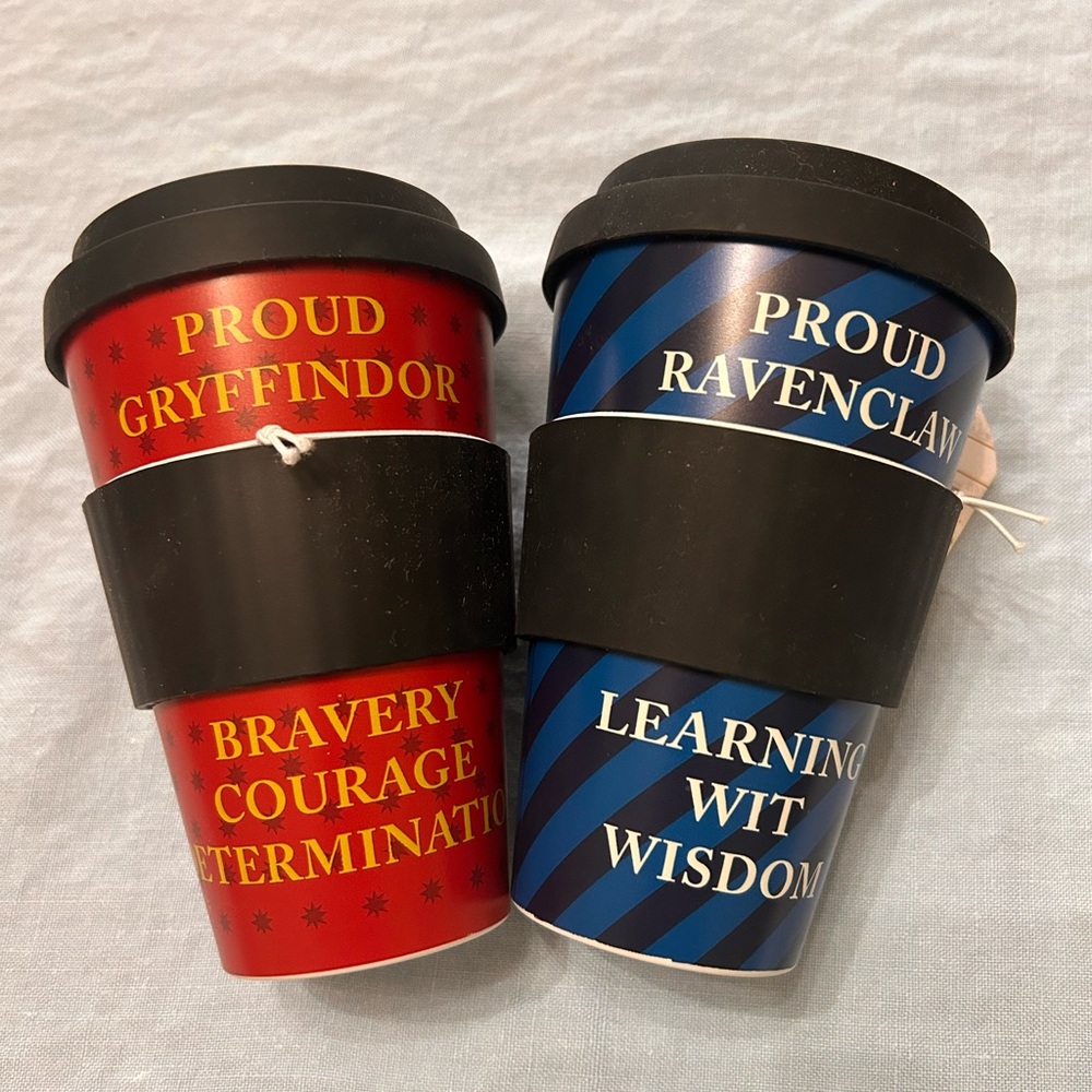 NWT Harry Potter Recycled Insulated Coffee Cups Ravenclaw Gryffindor